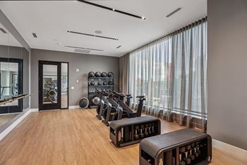 Yoga and spin studio with Fitness On Demand Group Fitness Classes at The Mera in St. Louis Park, 55426